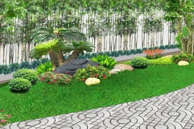 Country-style garden design & construction combined with Koi pond & rockery – The most popular green living trend