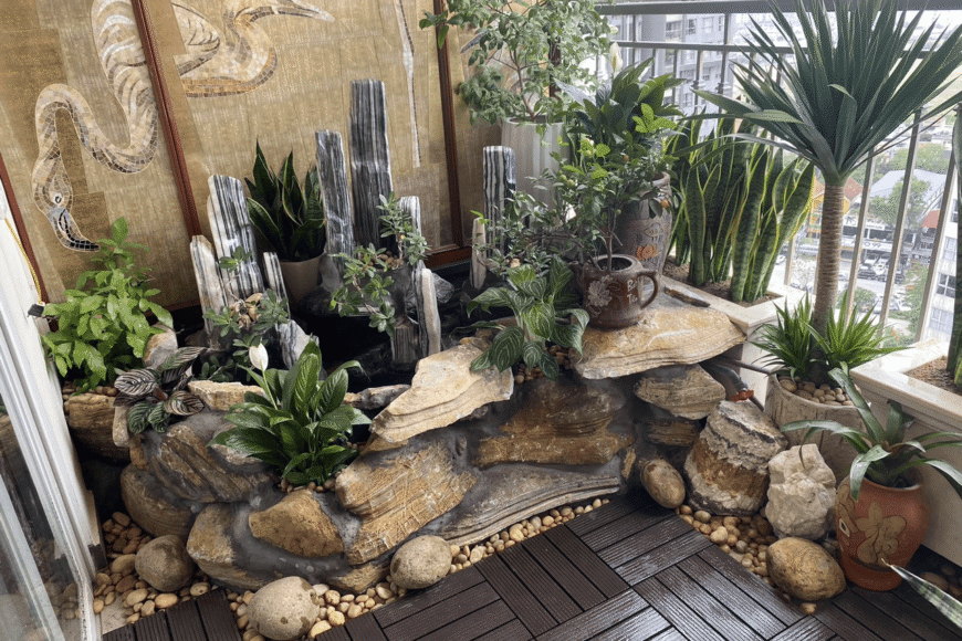 Beautiful Balcony Rock Garden in Apartments: Feng Shui Design Guide for Small Spaces
